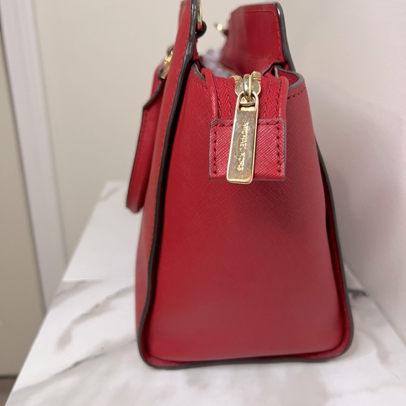 Michael Kors Selma Saffiano Leather Medium Satchel (Red) - Picture 6 of 7
